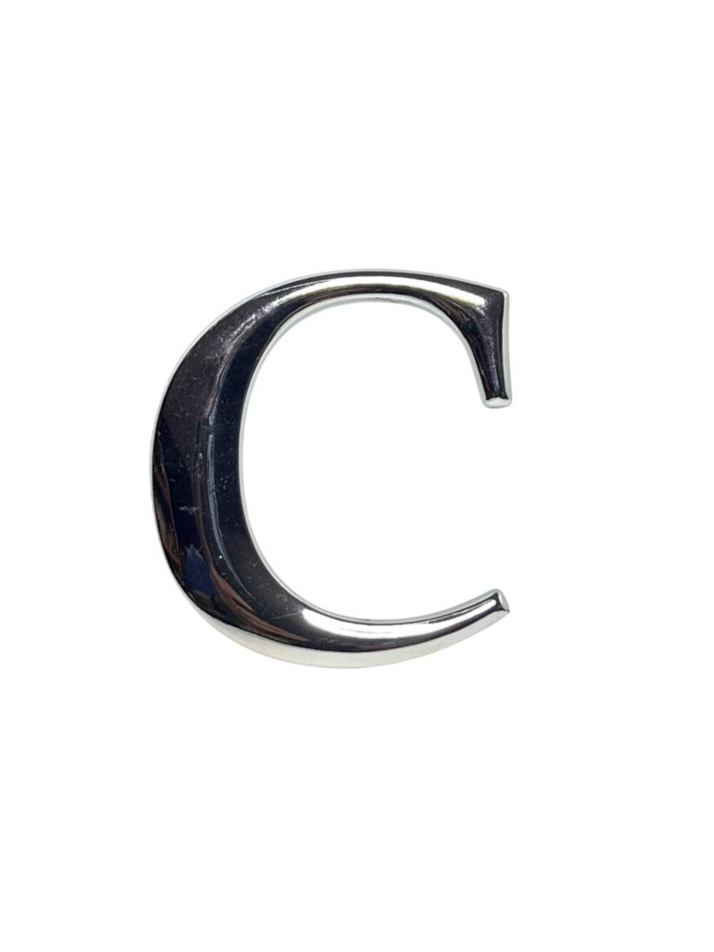 Large Silver Tone Monogram Letter C Brooch (6502)